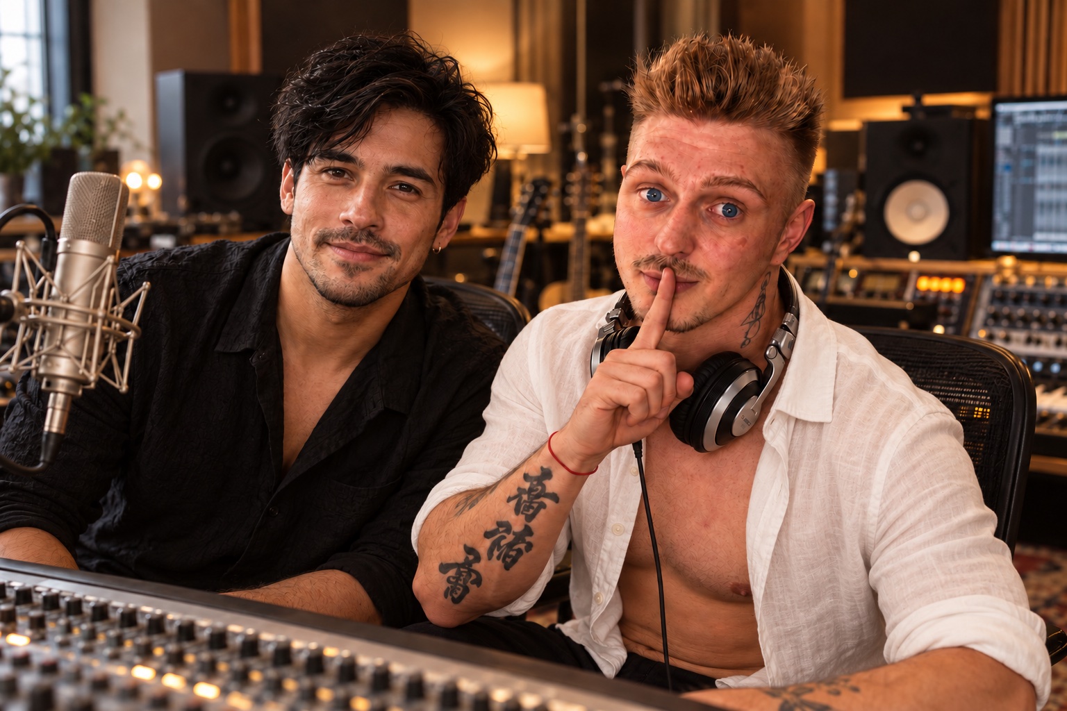 DJ Andy'K and Max Liem in the studio