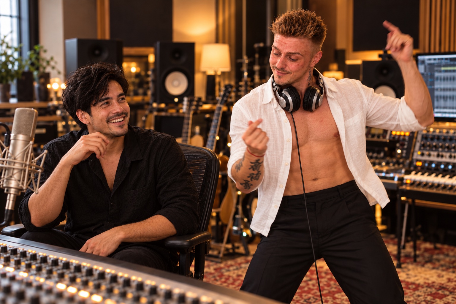 DJ Andy'K and Max Liem in the studio