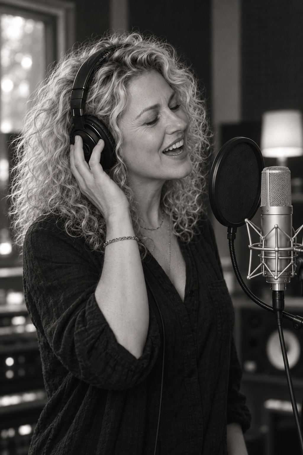 Margirt “Ritta” Fellner recording vocals
