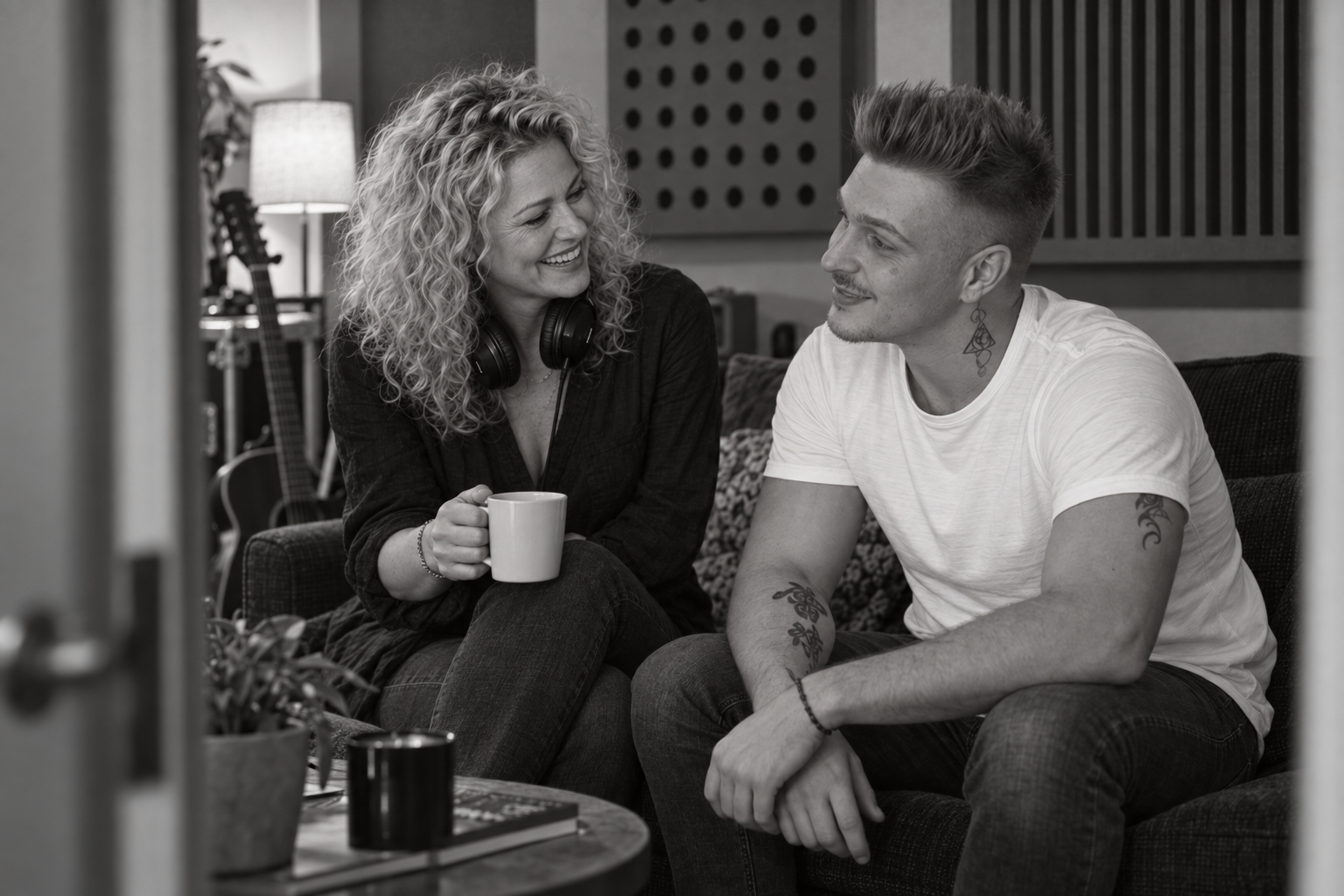 DJ Andy'K and Margirt “Ritta” Fellner in the studio
